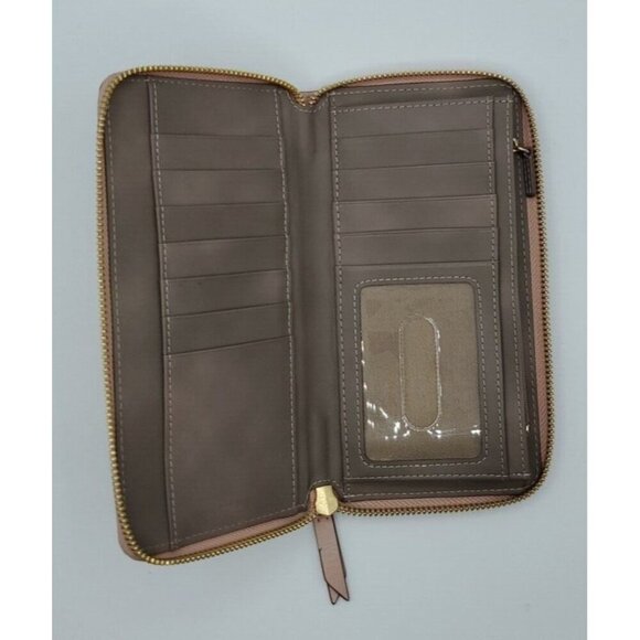 LODIS Mauve Dusty Rose  Zip Around Leather Wallet Organizer Card & ID Slots - Picture 8 of 11